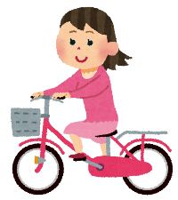 自転車に乗る女のひと